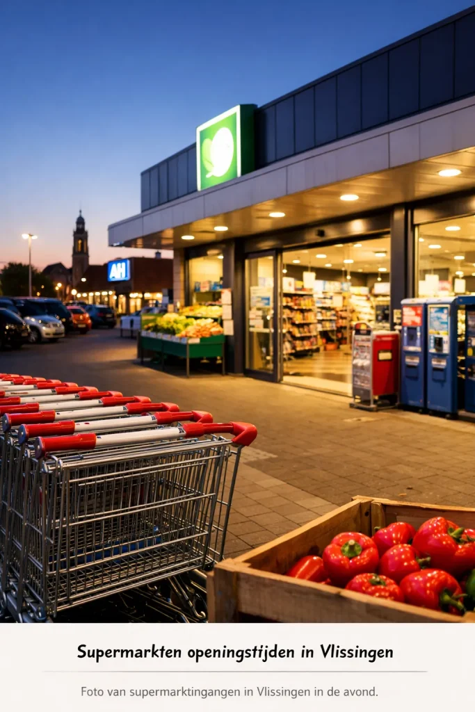 Een realistische straatfoto van een winkelgebied in Vlissingen met een rustige, moderne sfeer.