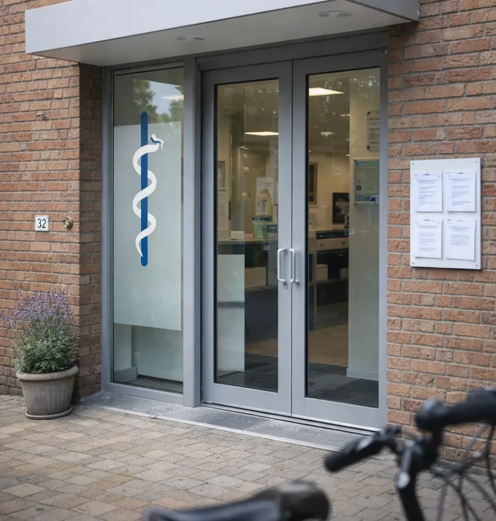 Moderne huisartsenpraktijk in Vlissingen met een rustige en professionele uitstraling.